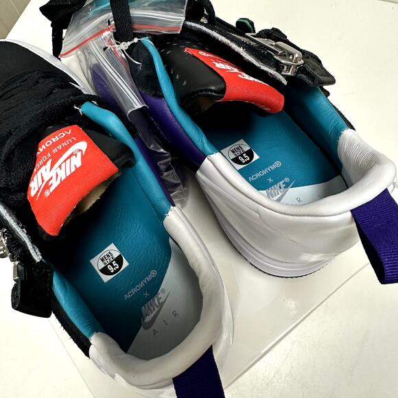 NIB NWT Nike Lunar Force 1 SP / Acronym Low Black White Sneaker Men's 9.5 - Picture 8 of 12